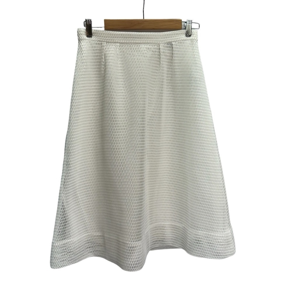 J.Crew White Laser Cut Eyelet A Line Skirt Size 4